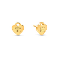 Heart Token Stud Earring (Gold)