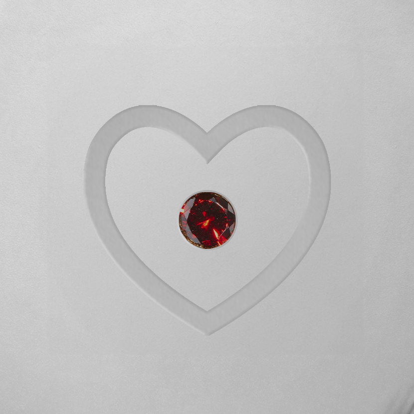 Stamped - Crystal Heart Birthstone