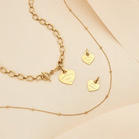 Mini Heart Token Necklace (Gold)