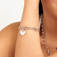 Oval Link Chain Bracelet (Silver)