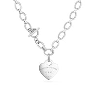 Heart Token Oval Necklace (Silver)