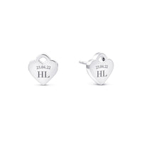 Heart Token Stud Earring (Silver)