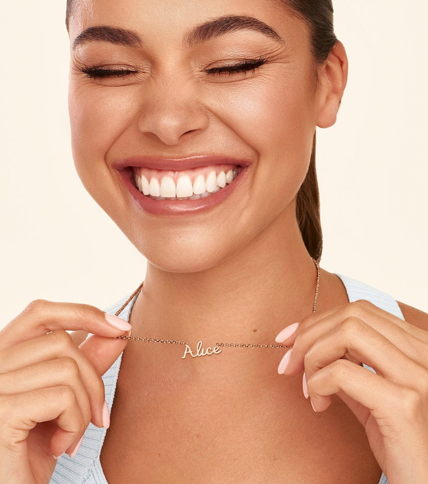 Cursive Name Necklace (Rose Gold)