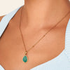 Jade Stone Necklace (Gold)