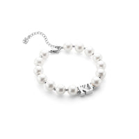 Lunar Pearl Initial Bracelet (Silver)