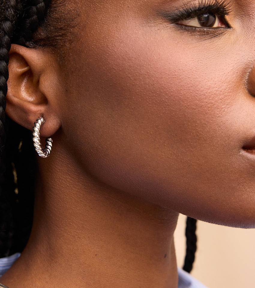 Large Twisted Hoops (Silver)