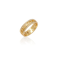 Link Chain Crystal Ring (Gold)
