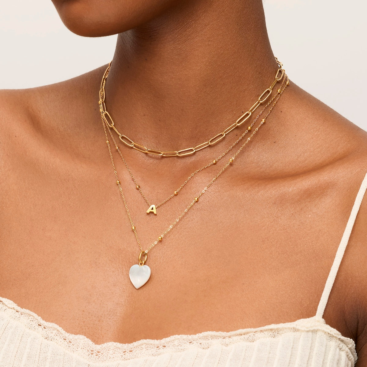 ネックレス・ペンダント Drops On Layered Chains Necklace Layered Drop Necklace • Gold Chain Necklace • Gold Layer