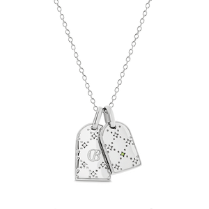 Double Monogram Necklace (Silver)