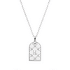 Monogram Double Initial Tag Necklace (Silver)