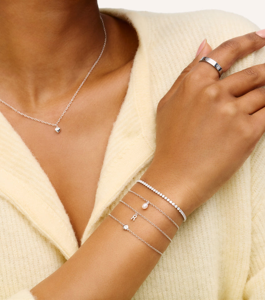 Fine Molten Birthstone Bracelet (Silver)