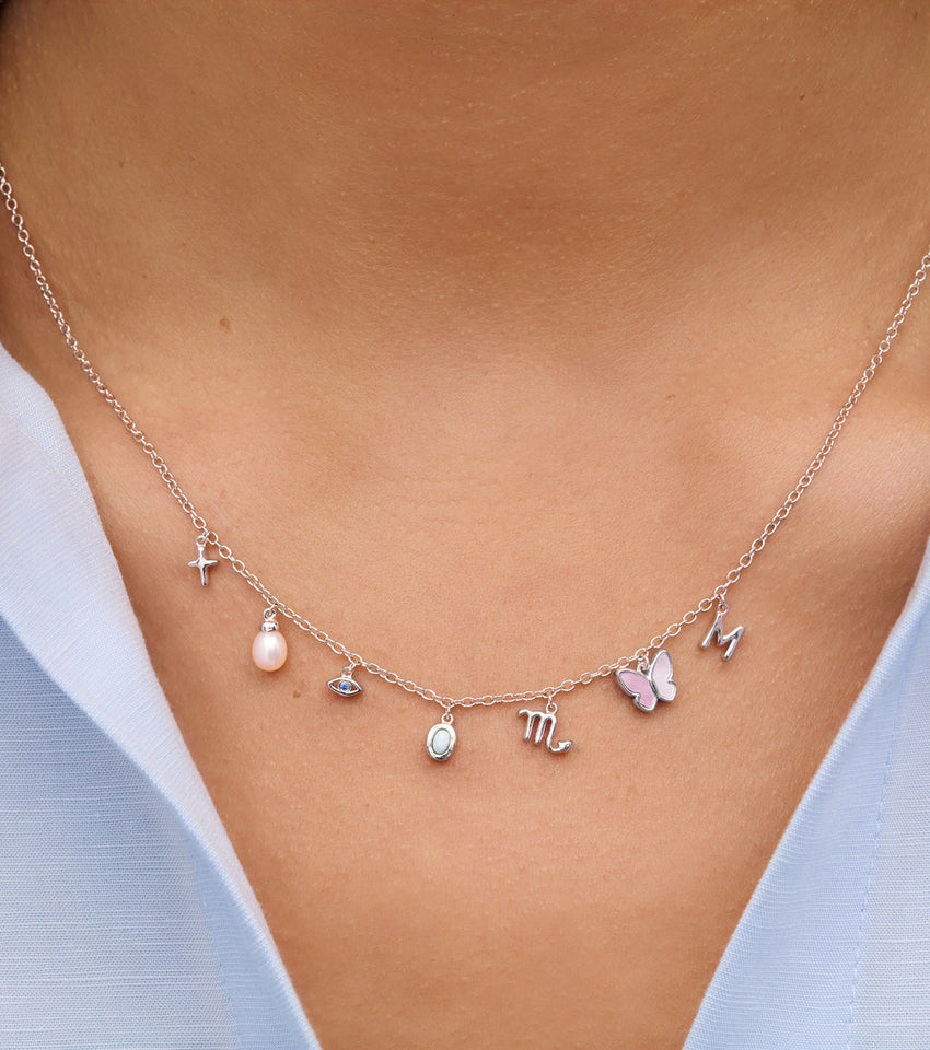 Made Mine Fine Charm Necklace (Silver)