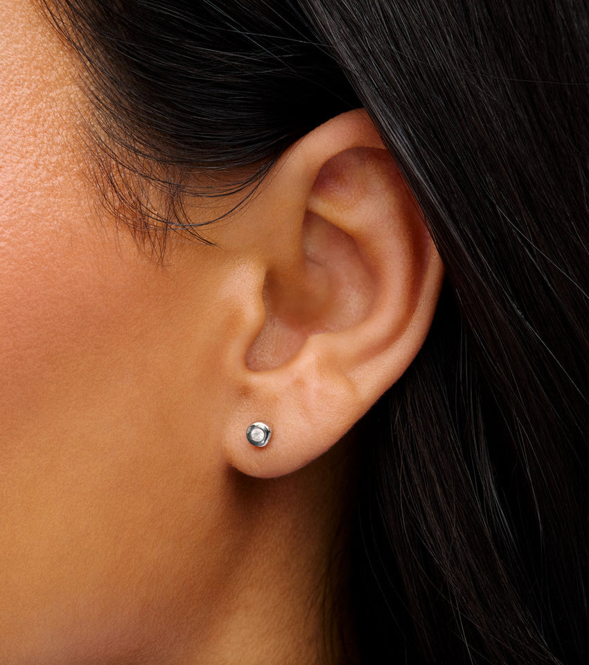 Fine Molten Heart & White Topaz Earring Bundle (Silver)