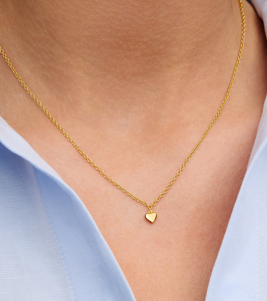 Fine Molten Heart Necklace (Gold)