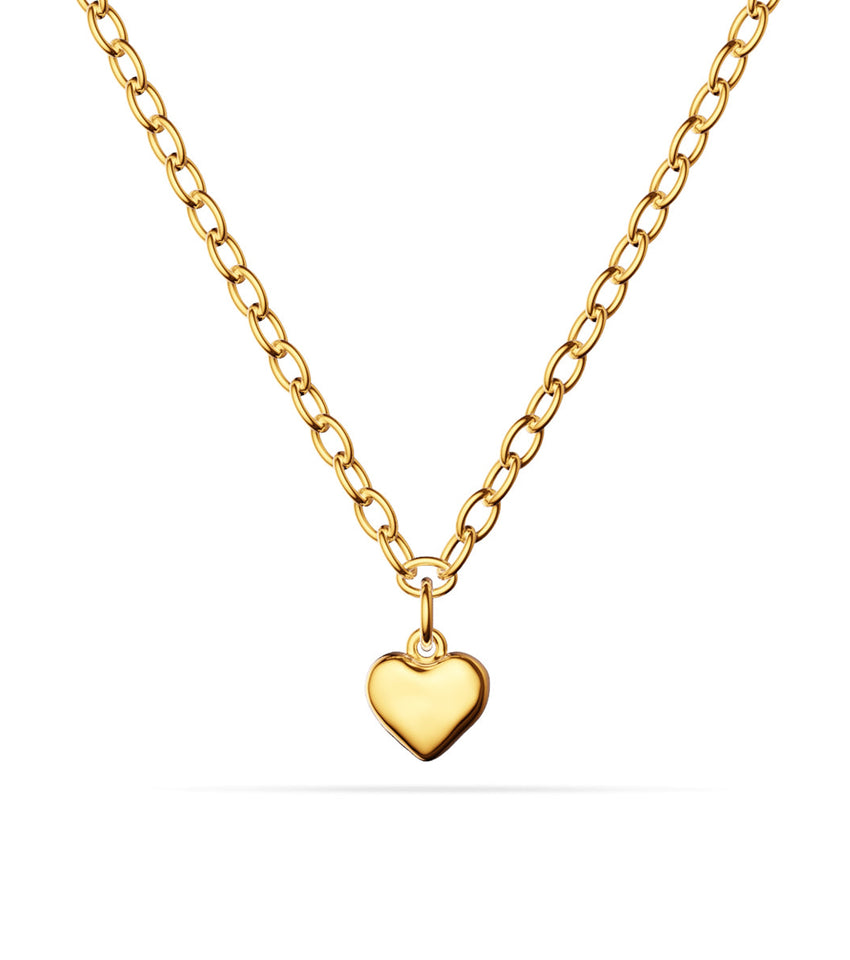 Fine Molten Heart Necklace (Gold)