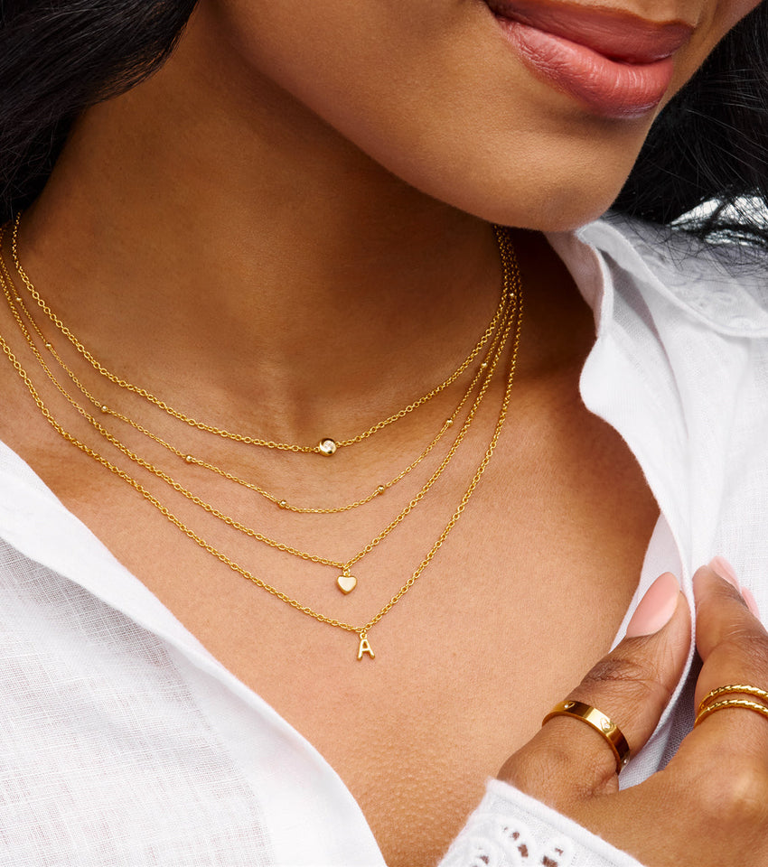 Fine Molten Heart Necklace (Gold)