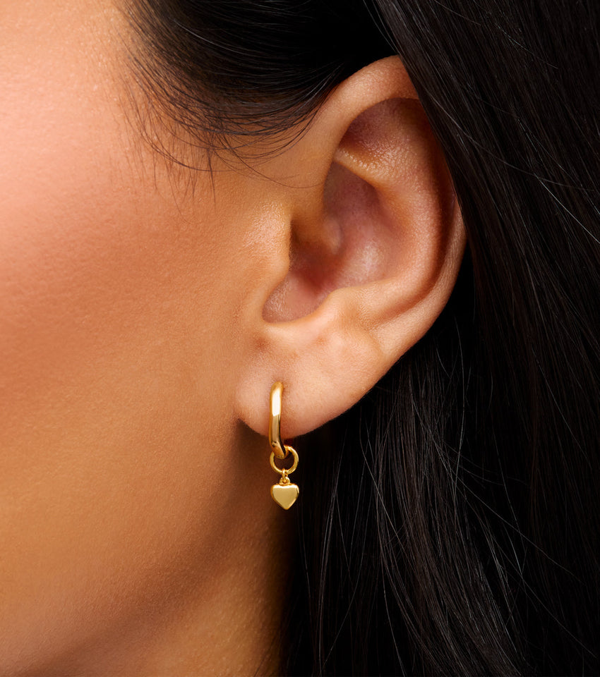 Fine Molten Heart & White Topaz Earring Bundle (Gold)