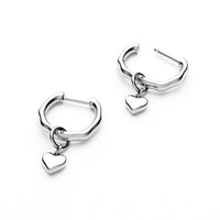 Fine Molten Heart & White Topaz Earring Bundle (Silver)