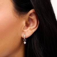 Fine Molten Heart & White Topaz Earring Bundle (Silver)