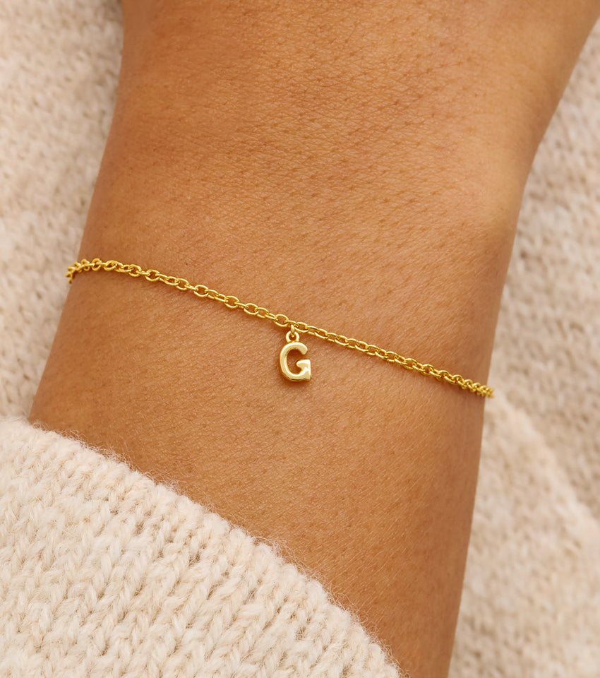 Fine Molten Initial Bracelet (Gold)