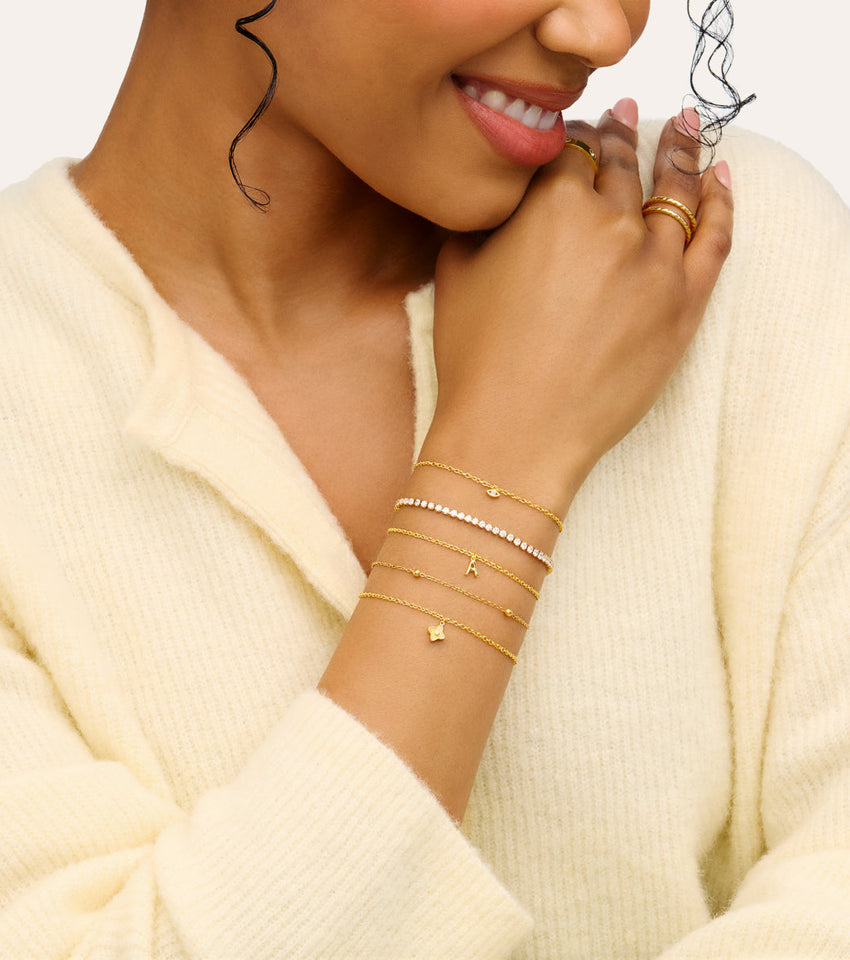 Fine Molten Initial Bracelet (Gold)