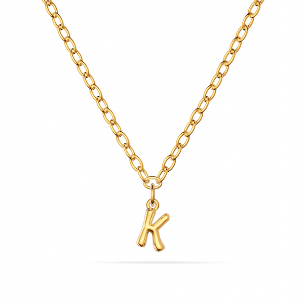 Fine Molten Initial Necklace (Gold)
