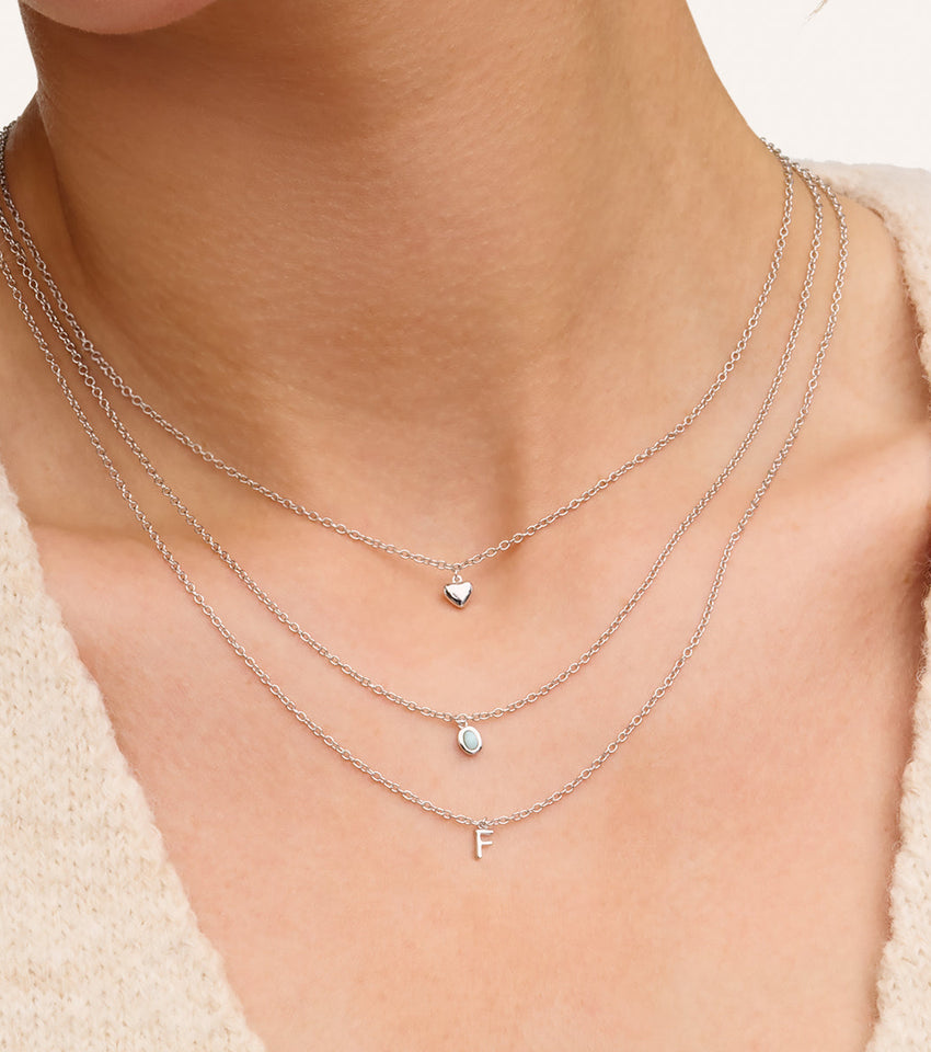 Fine Molten Initial Necklace (Silver)