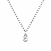 Fine Molten Initial Necklace (Silver)