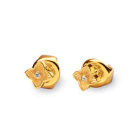 Fine Flower Stud Earrings (Gold)