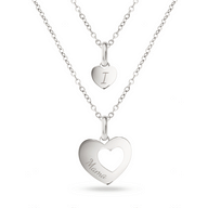 Heart 'Mini & Me' Necklace Set (Silver)