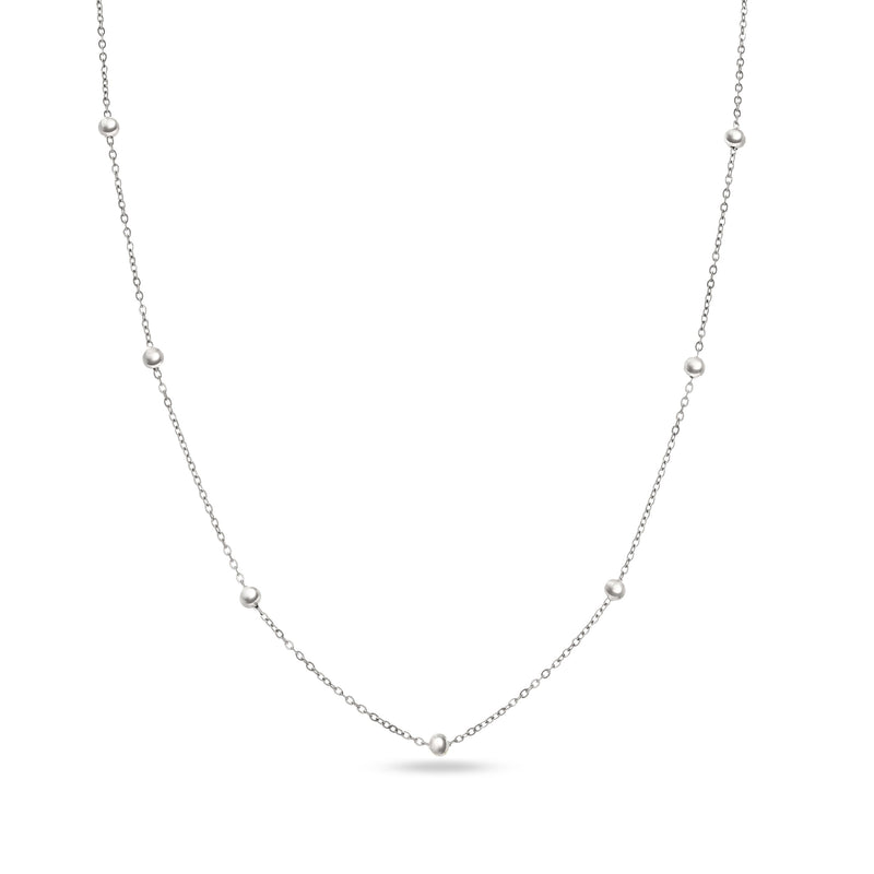 Layering Mini Me Sphere Chain Necklace (Silver)