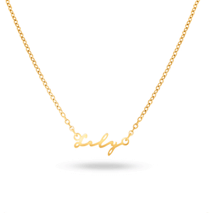 Sterling Mini Signature Name Necklace (Gold)