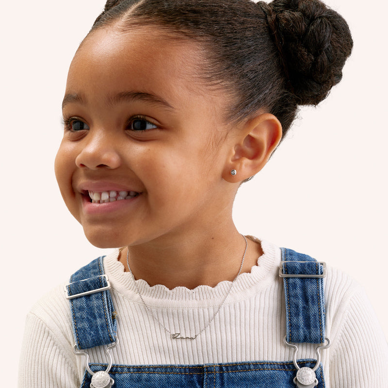 Fine Mini Signature Name Necklace (Silver)