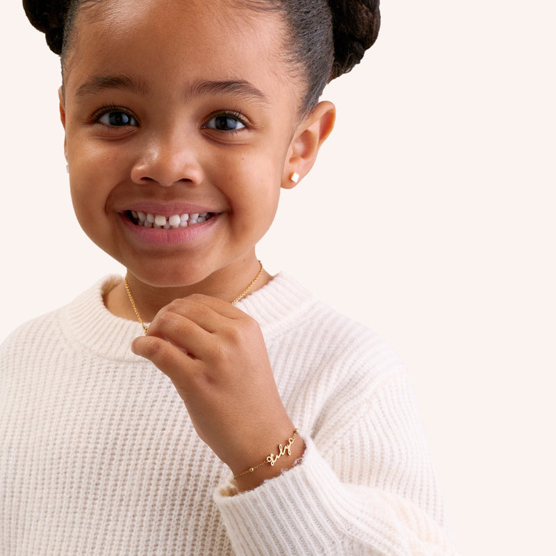 Mini Me Signature Name Bracelet (Gold)