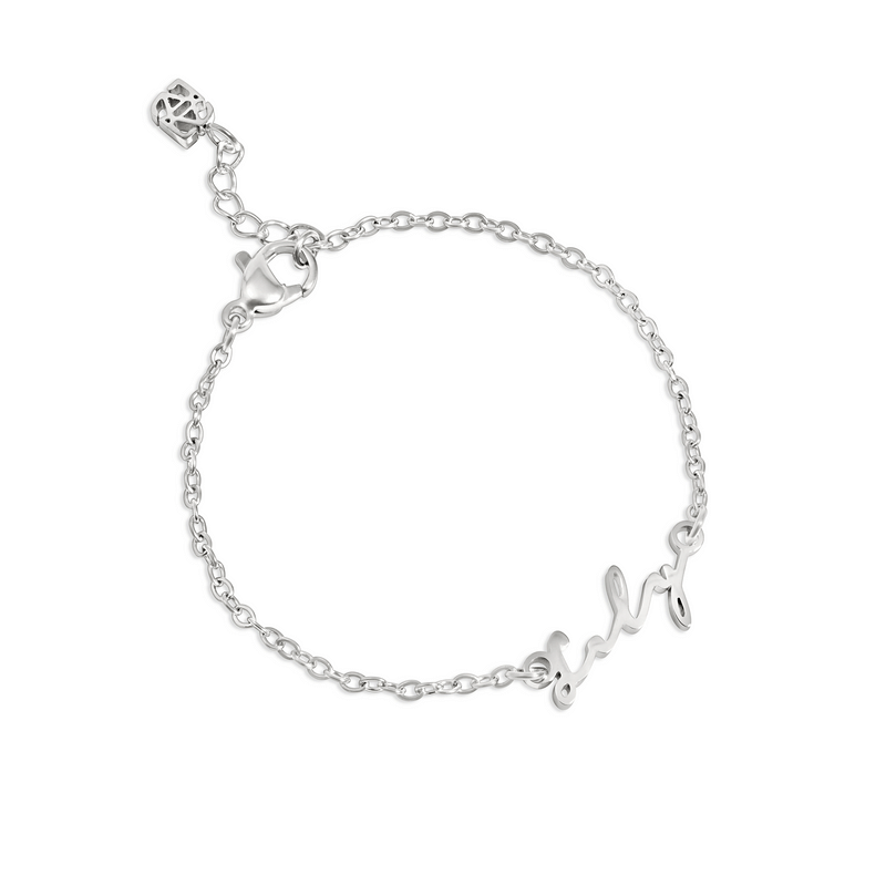Mini Me Signature Name Bracelet (Silver)