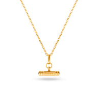 Mini Custom Stamped T-Bar Necklace (Gold)