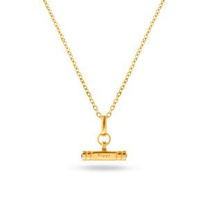 Mini Custom Stamped T-Bar Necklace (Gold)