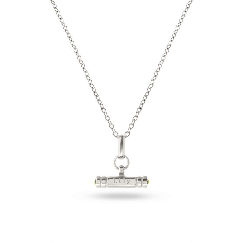 Mini Custom Stamped T-Bar Necklace (Silver)