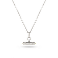 Mini Custom Stamped T-Bar Necklace (Silver)