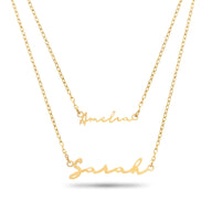 Matching 'Mini & Me' Signature Name Necklace Set (Gold)