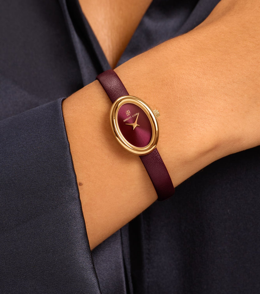 Monroe Burgundy Leather Watch