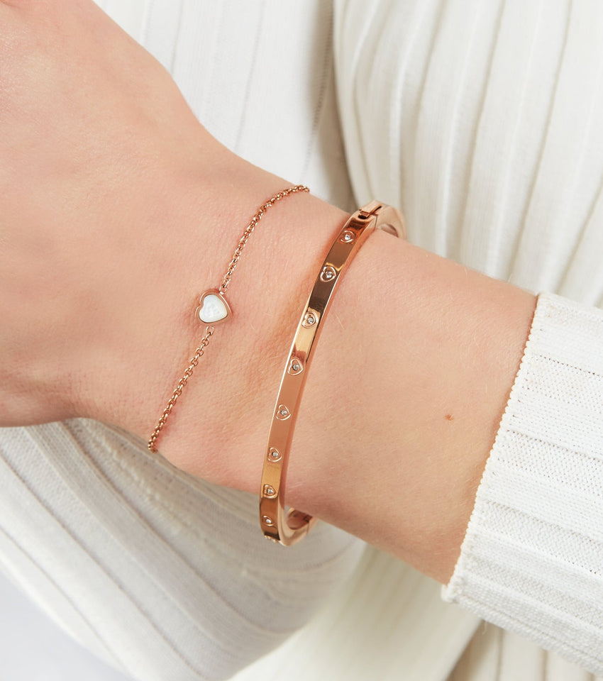 Mini Heart Birthstone Bracelet Bundle (Rose Gold)