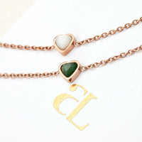 Mini Heart Birthstone Bracelet Bundle (Rose Gold)