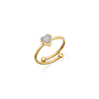 Mini Heart Birthstone Ring (Gold)