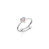 Mini Heart Birthstone Ring (Silver)