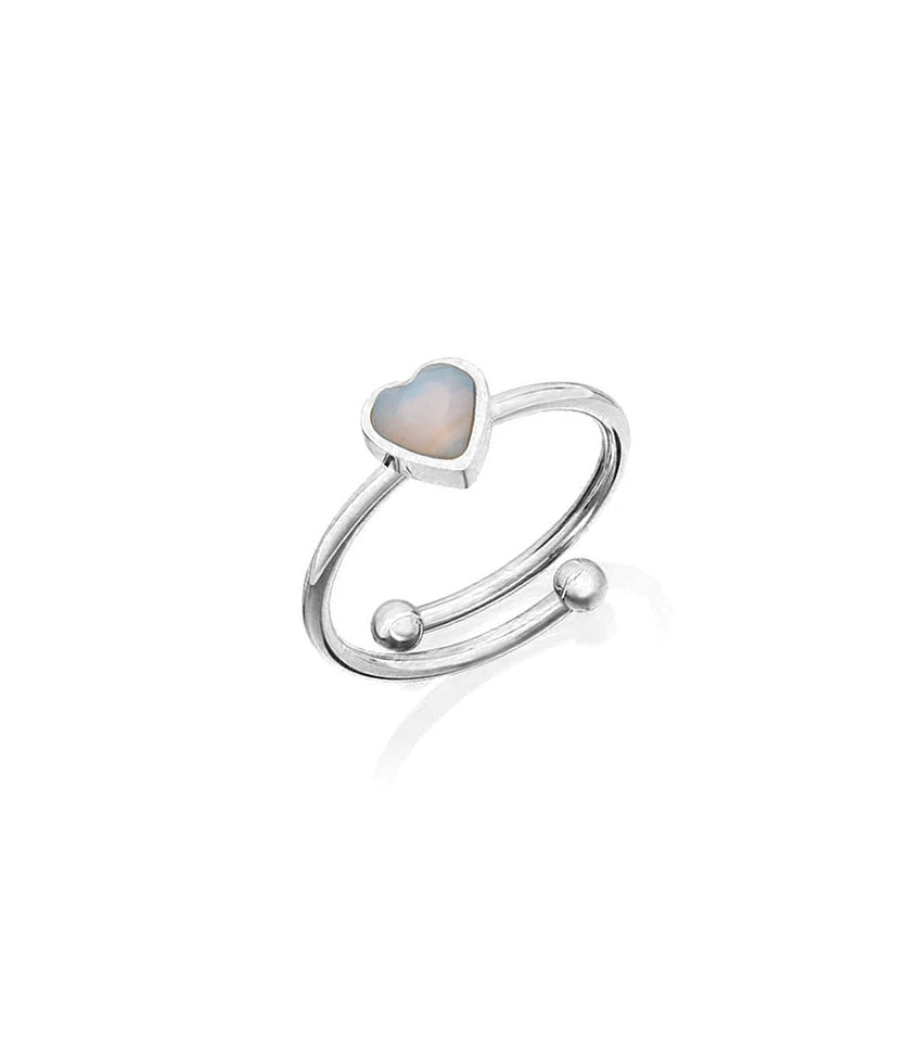 Mini Heart Birthstone Ring (Silver)