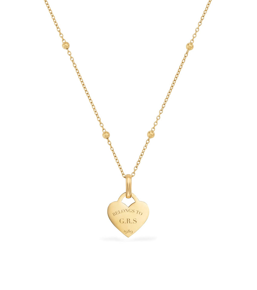 Mini Heart Token Necklace (Gold)