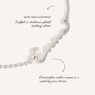 Fine Mini Signature Name Bracelet (Silver)