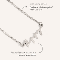 Sterling Mini Signature Name Necklace (Silver)