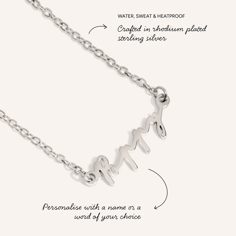 Sterling Mini Signature Name Necklace (Silver)